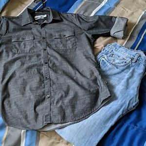 Long sleeve button down.